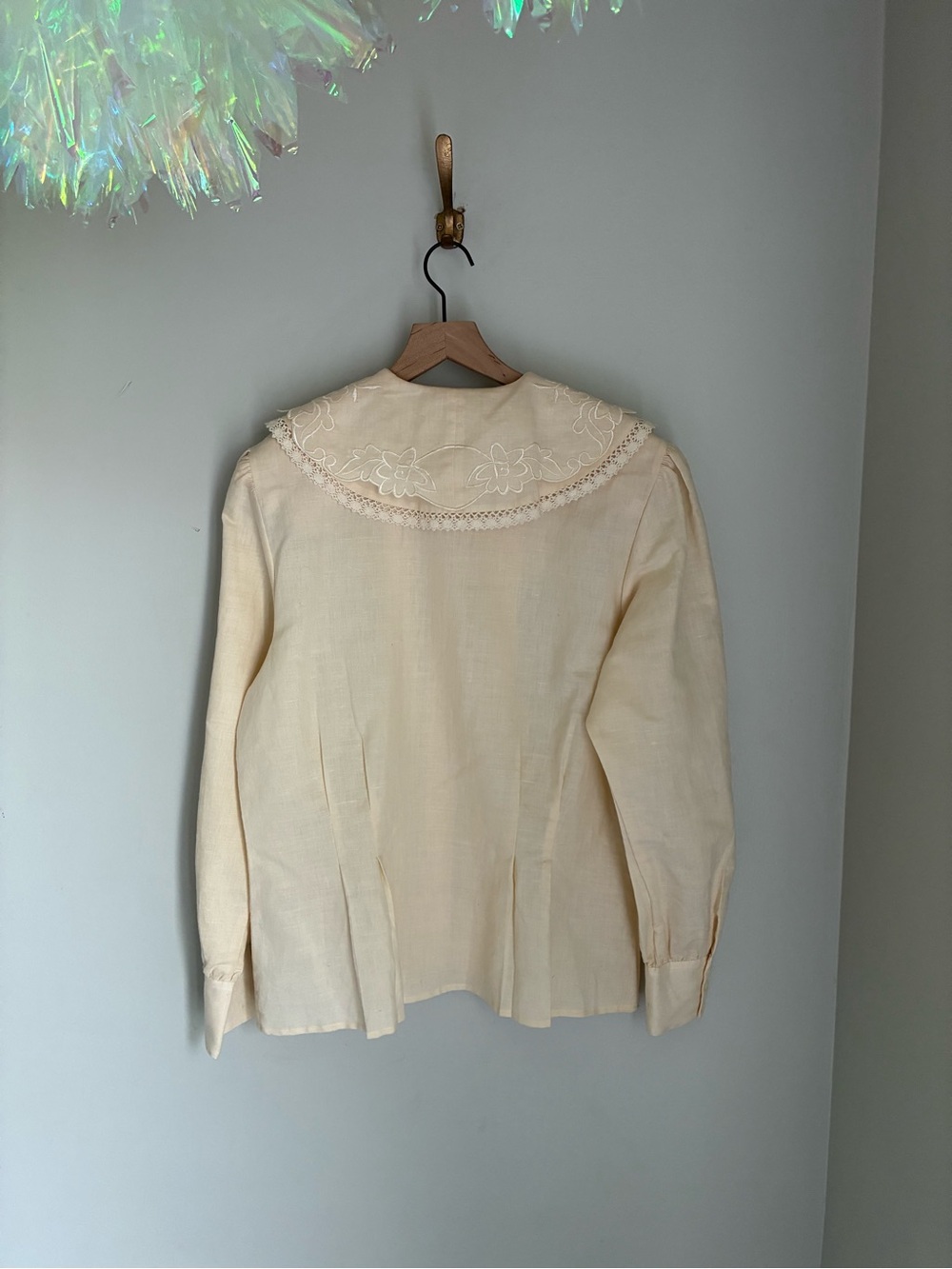 Bryn Connelly Coquette Cottage Pleated Long Sleeve Top Blouse Size 14 - Picture 8 of 9